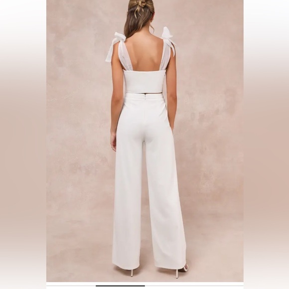 NWT Lulu's Elegant White Two-Piece Set - Picture 2 of 8